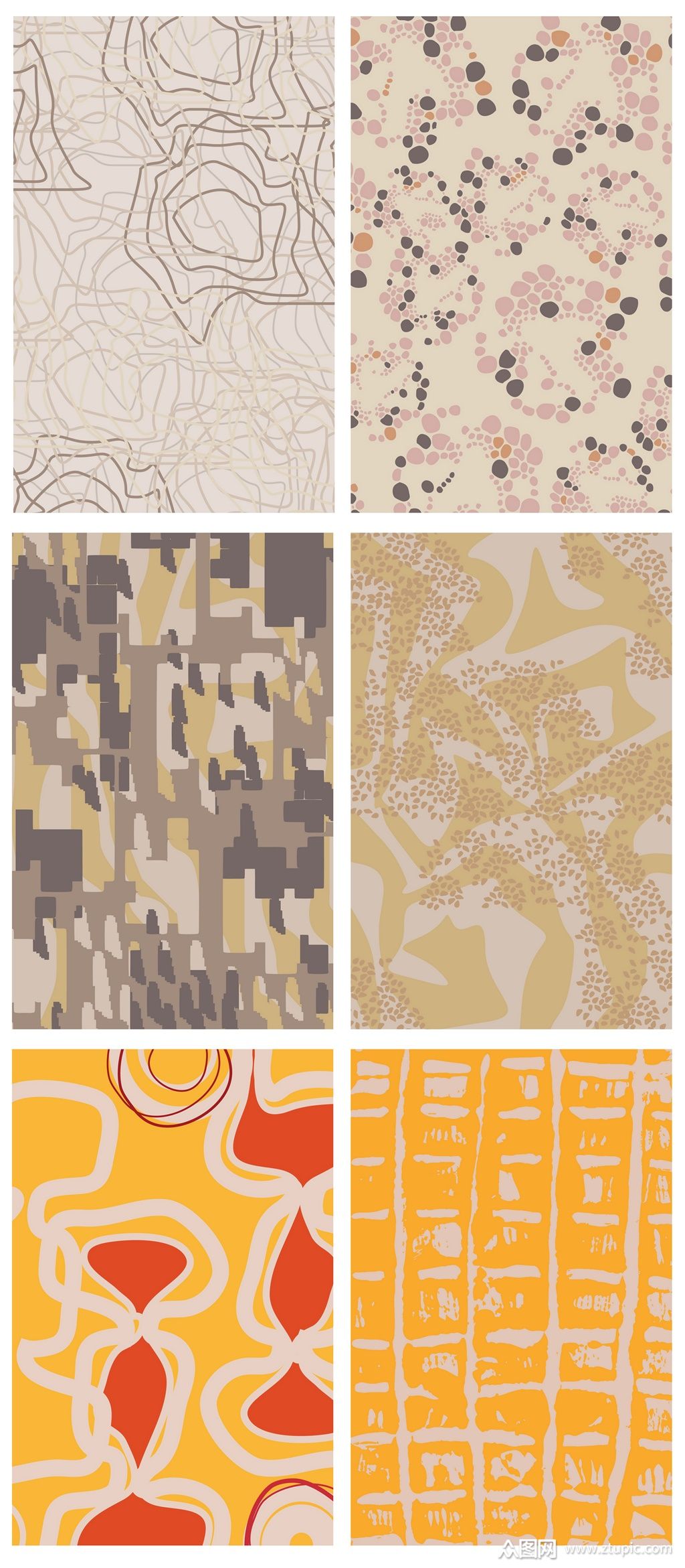 矢量抽象几何纹样线条印花背景