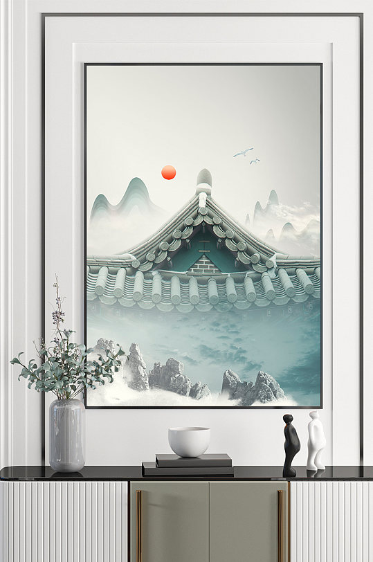 大气中式建筑物装饰画国潮大气城市插画立即下载简约中国风劳动节立即