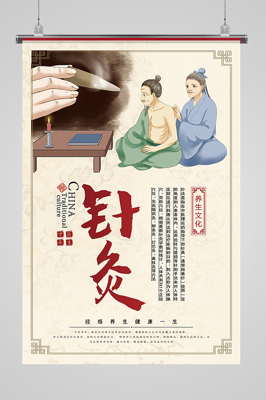 传统医疗针灸介绍海报