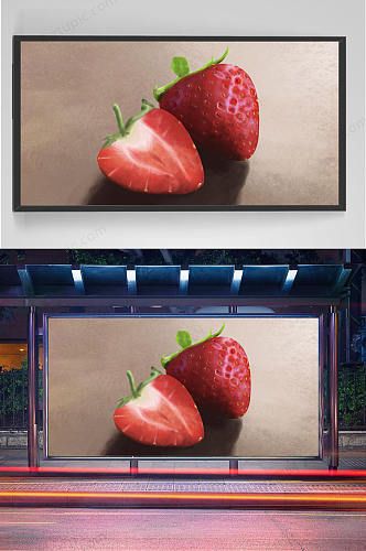 清新水果草莓插画