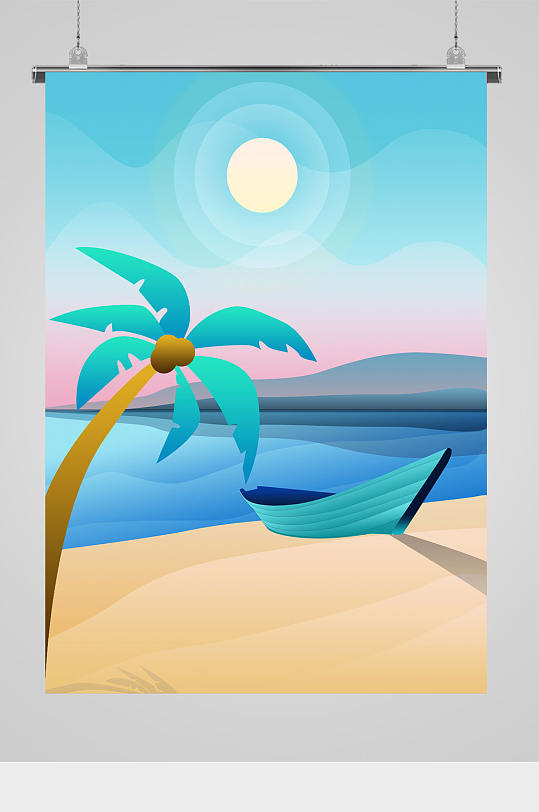 简约海滩海岸风景