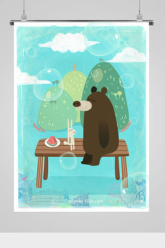 动物小熊可爱插画