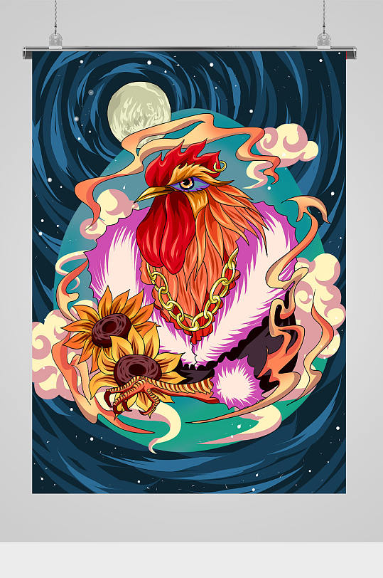 >国潮创意插画图案