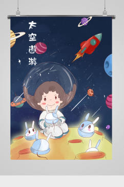 梦幻太空主题插画