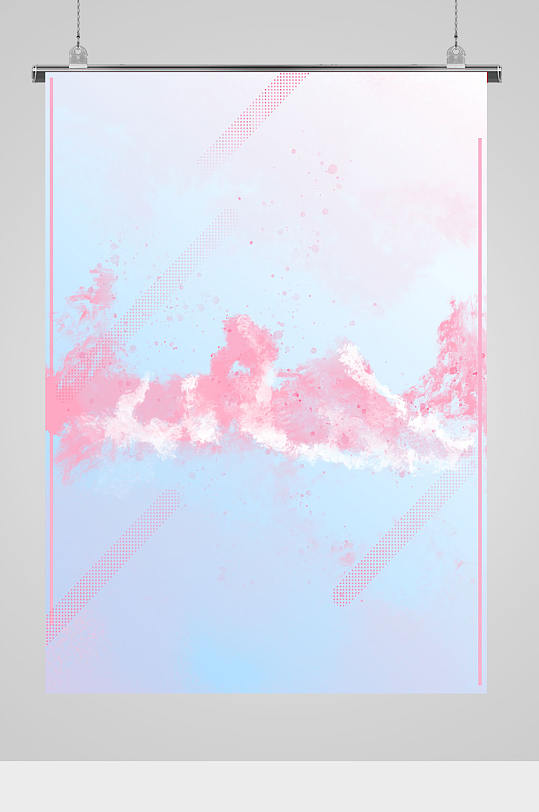 粉色温馨天空云朵背景