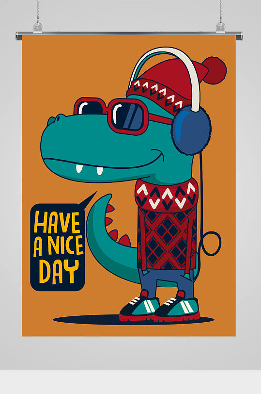 嘻哈涂鸦小怪物插画