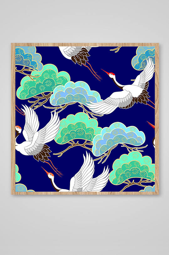 中國古風(fēng)大氣仙鶴插畫