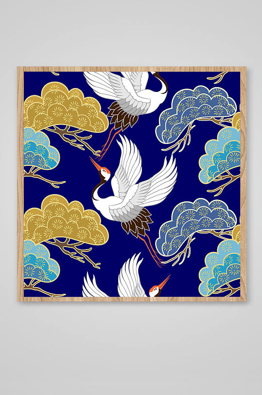 中國古風(fēng)大氣仙鶴插畫