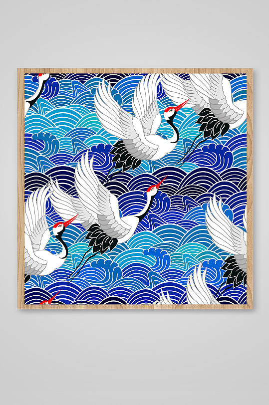 中國古風(fēng)大氣仙鶴插畫