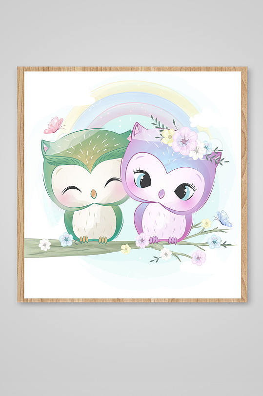 卡通兒童小動(dòng)物插畫