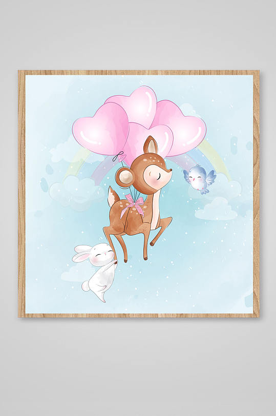 温馨童趣卡通插画