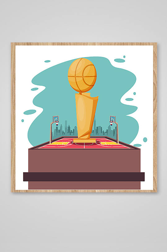卡通篮球元素图案