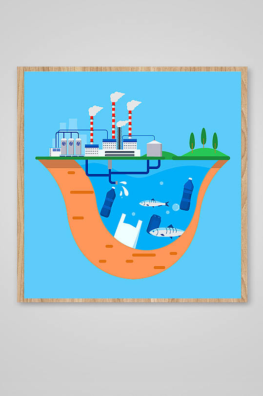 工业污染主题插画