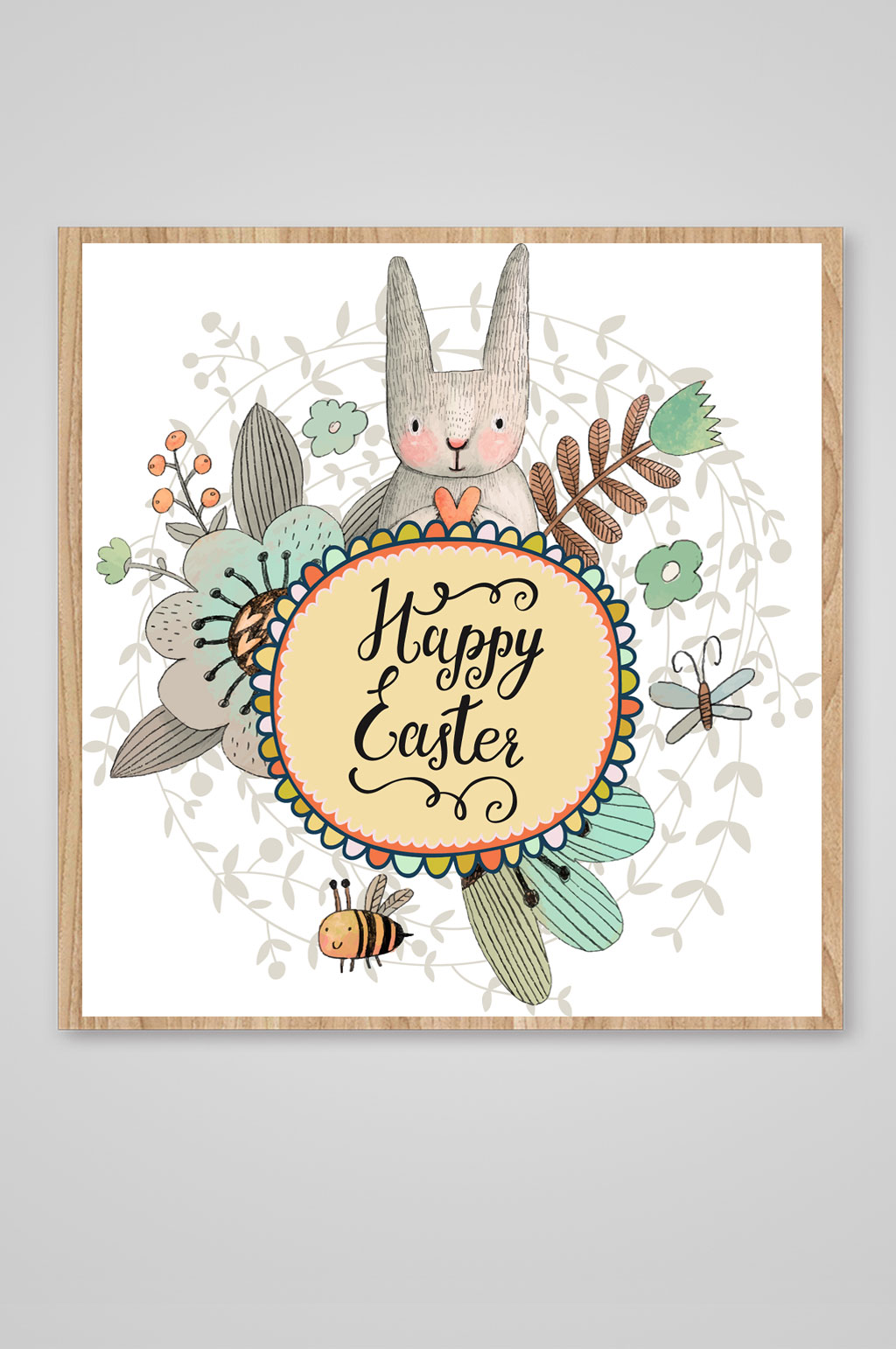 北欧简约花草卡通插画素材