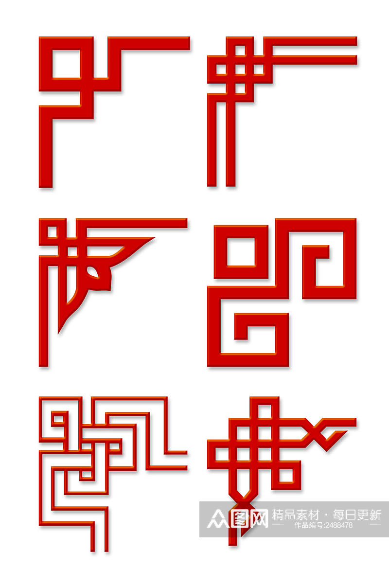 边框底纹红色中国风古典新年花纹边框素材素材