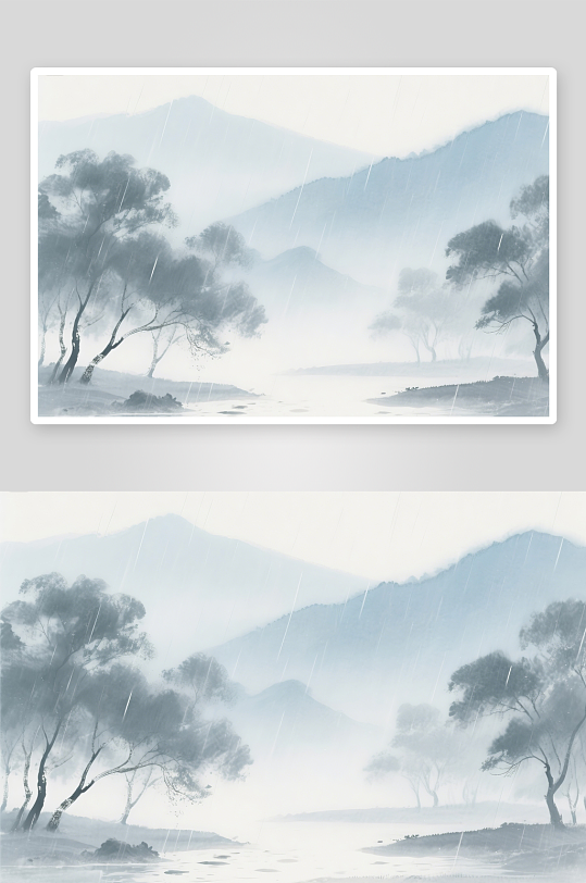 立春谷雨水墨節(jié)日節(jié)氣插畫