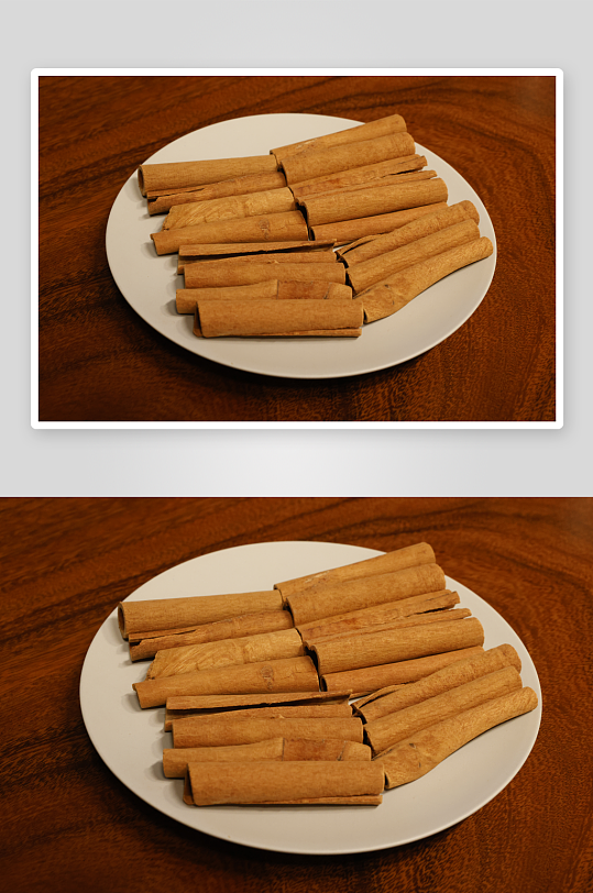 木桌上的肉桂棒调味料-众图网