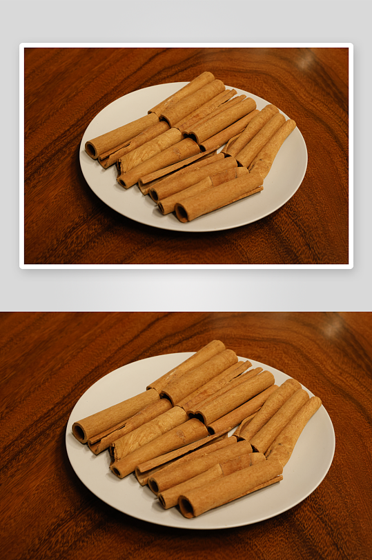 木桌上的肉桂棒调味料-众图网