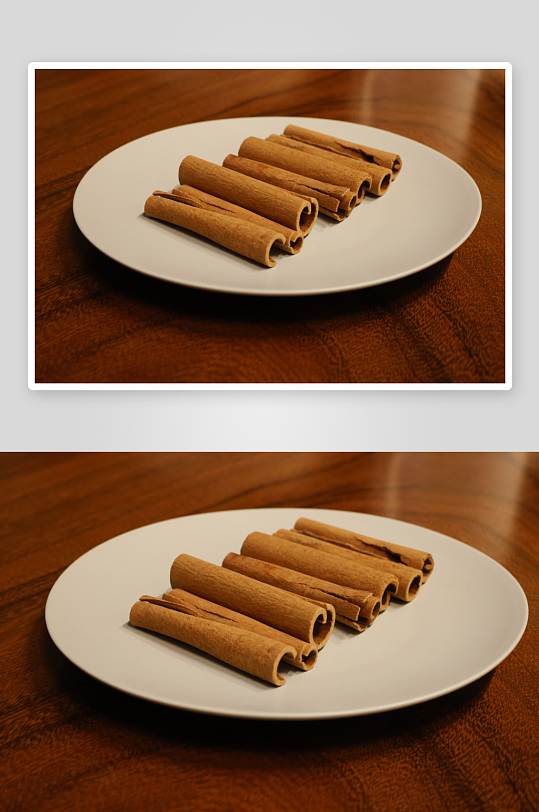 木桌上的肉桂棒调味料-众图网