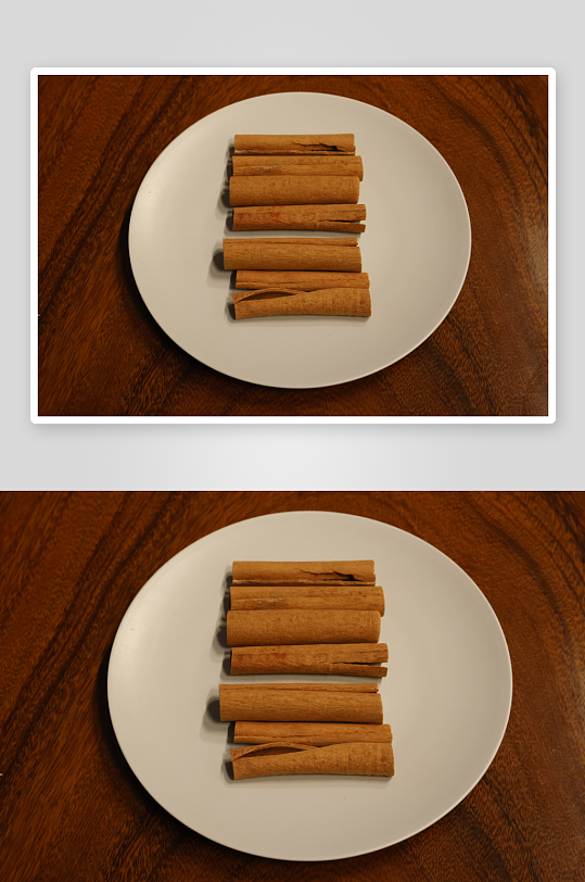 木桌上的肉桂棒调味料-众图网