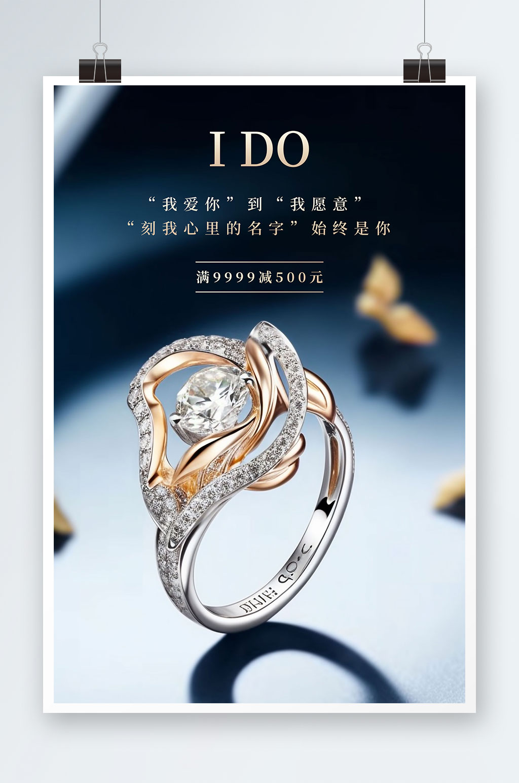 钻戒戒指珠宝首饰促销海报素材