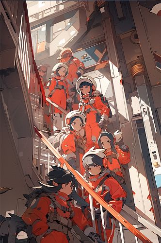 航空服少女数字艺术AI