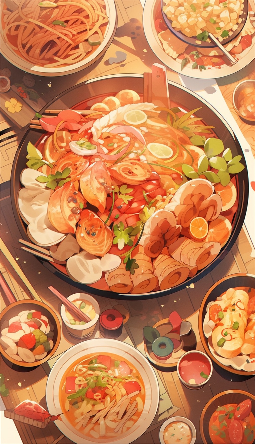 美食AI数字艺术字插画场景素材