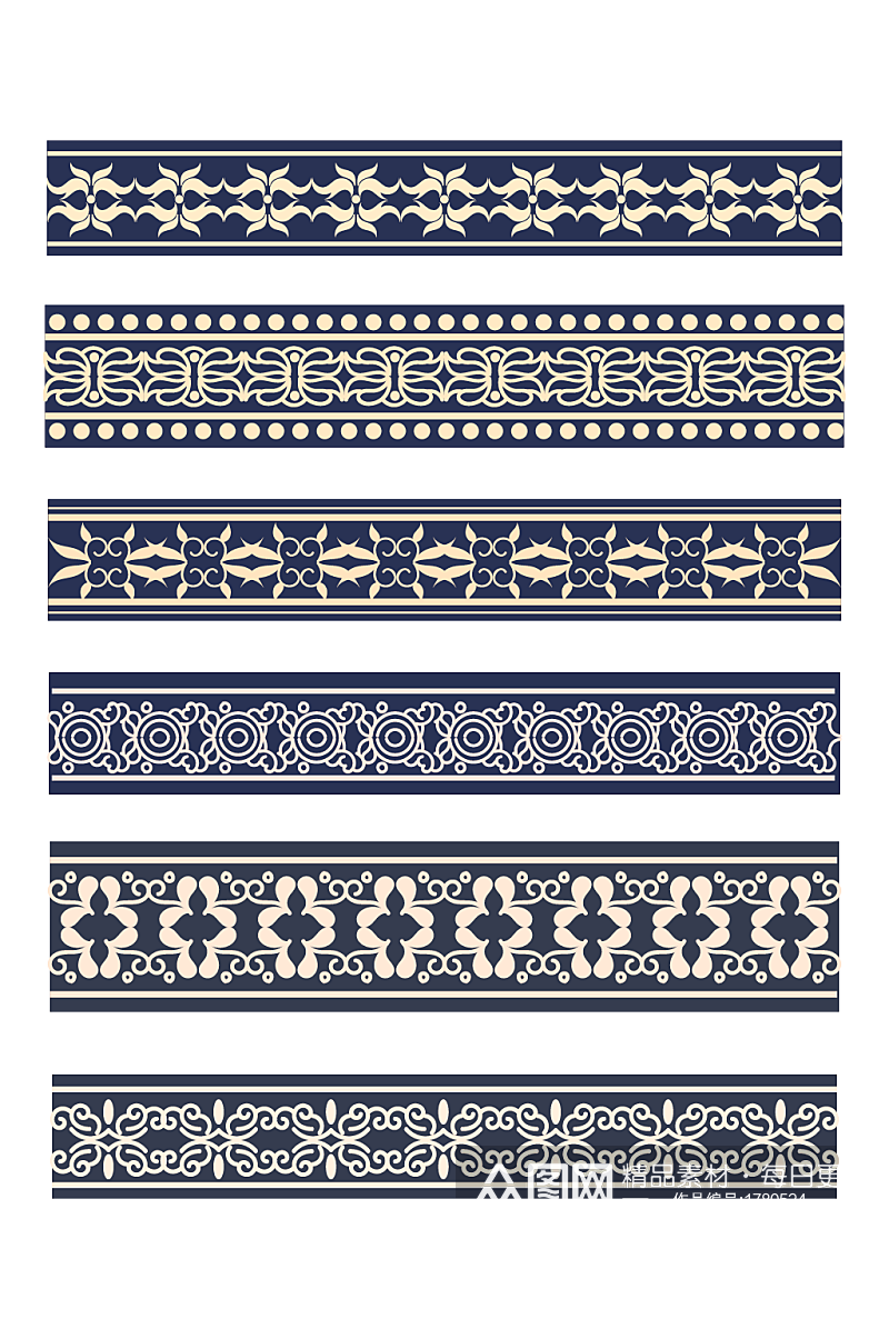 中式欧式古典花纹底纹文本分割线素材