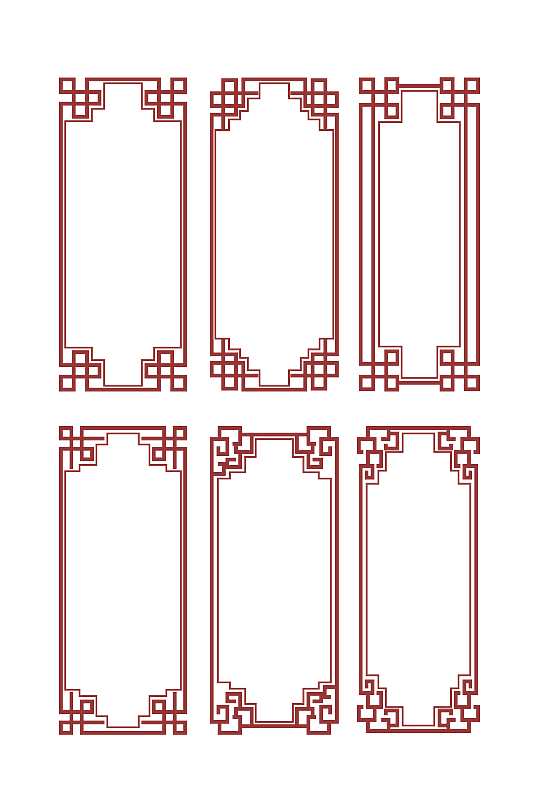 中式边框中国风窗格雕刻镂空边框文本框