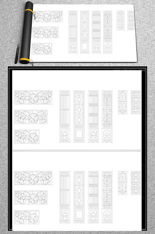 古建筑门窗图库CAD-众图网
