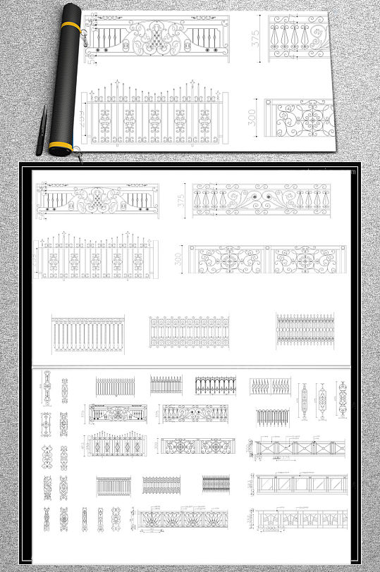 铁艺栏杆图库图案