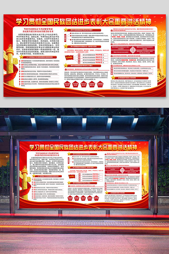 学习贯彻全国民族团结进步表彰大会-众图网