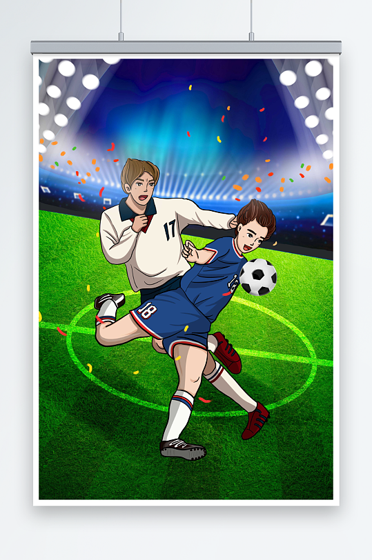 校园足球手绘海报图片-校园足球手绘海报设计素材-校园足球手绘海报
