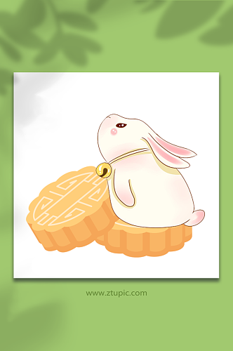 中秋月饼兔子素材