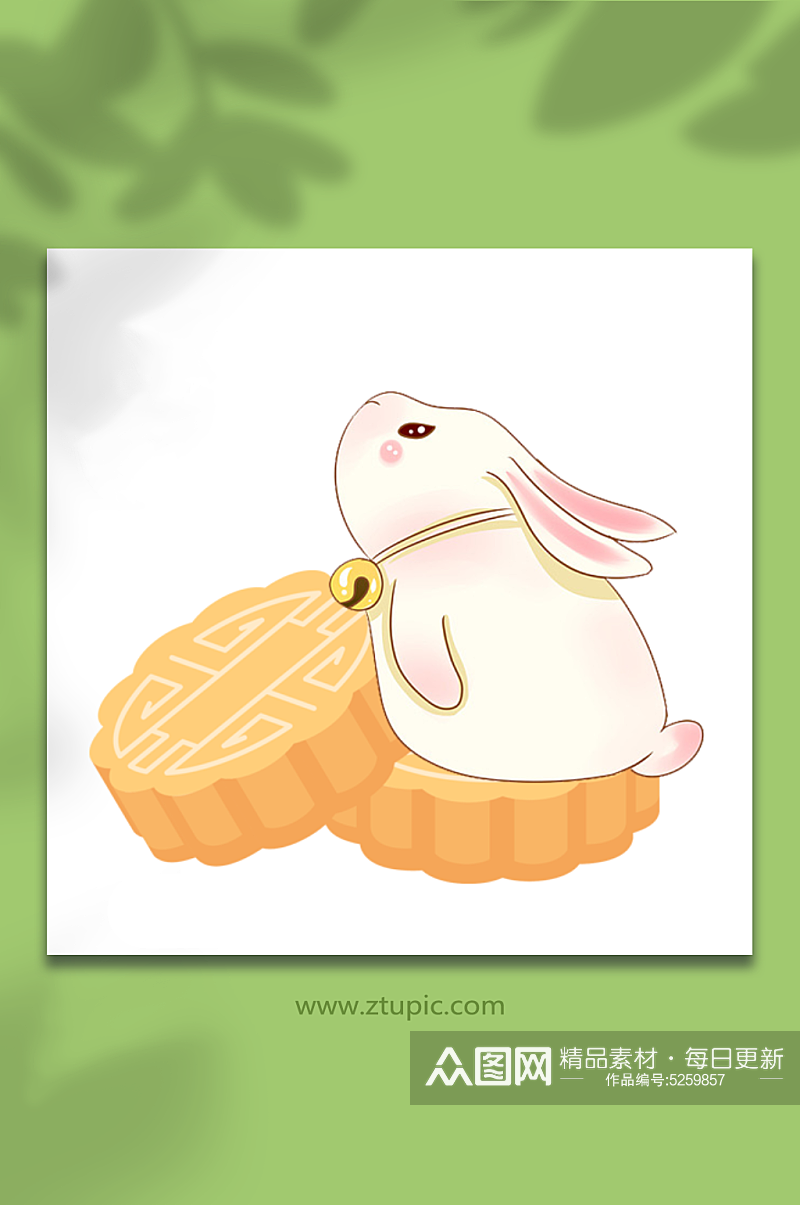 中秋月饼兔子素材素材