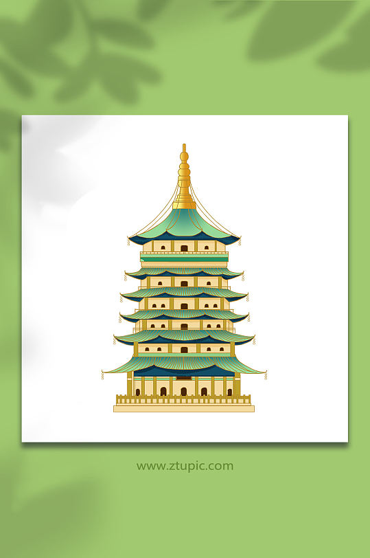 中国传统建筑雷锋塔古典审美塔元素