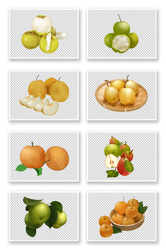 雪梨养生去火梨冬季水果元素插画-众图网