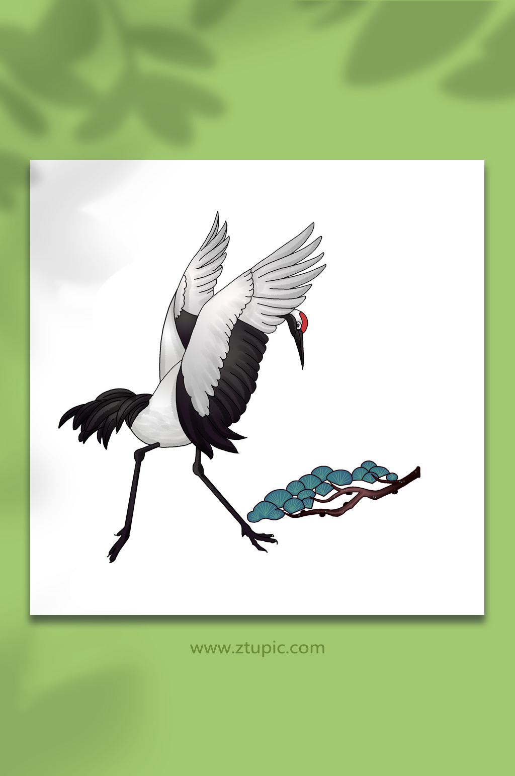 手绘中国风瑞兽仙鹤元素插画素材