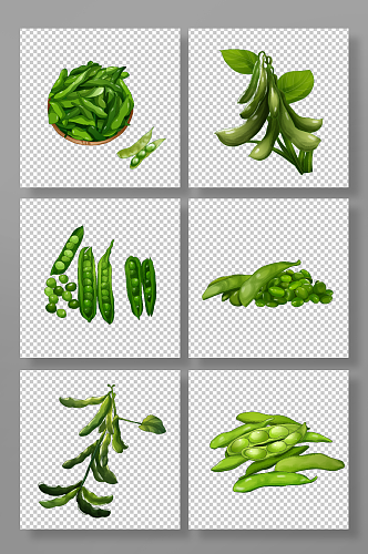 营养食品毛豆蔬菜元素插画