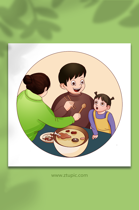 家庭文明餐桌光盘行动节约粮食插画