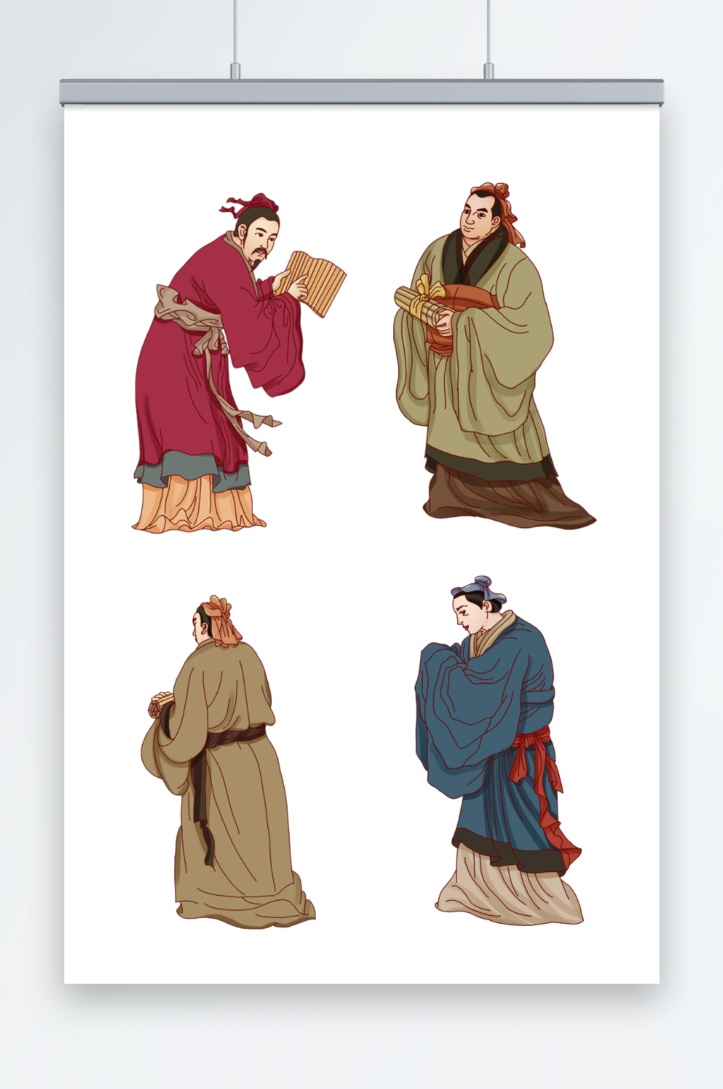 传统古代私塾教学老师教师节人物素材元素素材