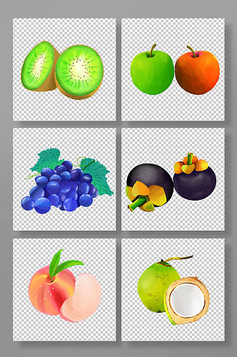 简约写实秋季水果元素插画