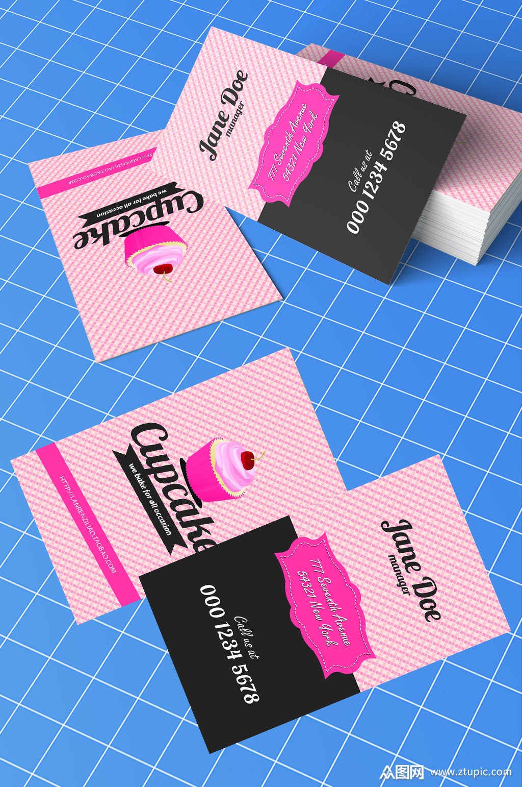 粉色可爱个性名片