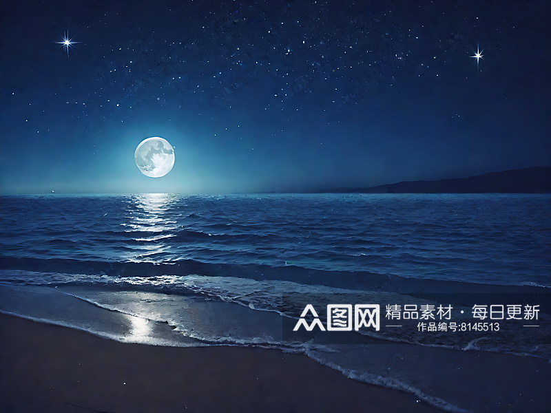 AI数字艺术写实风夜晚的星空素材