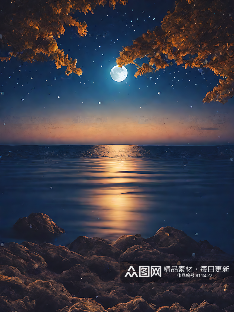 AI数字艺术写实风夜晚的星空素材