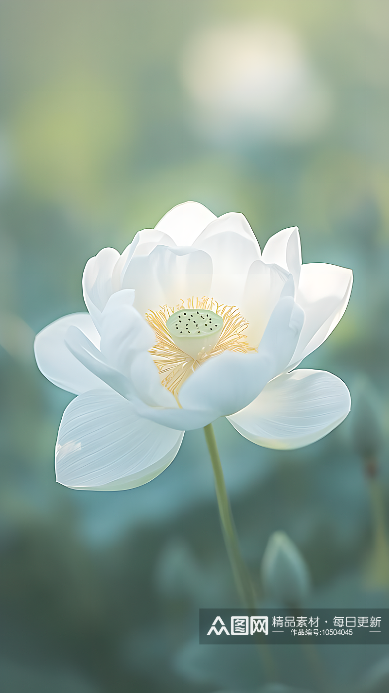 莲花白色花瓣洁净纯粹素材