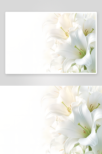 植物百合花白色背景写实摄影图