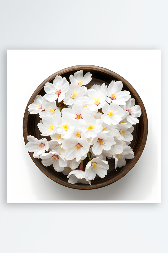植物樱花写实图白色背景