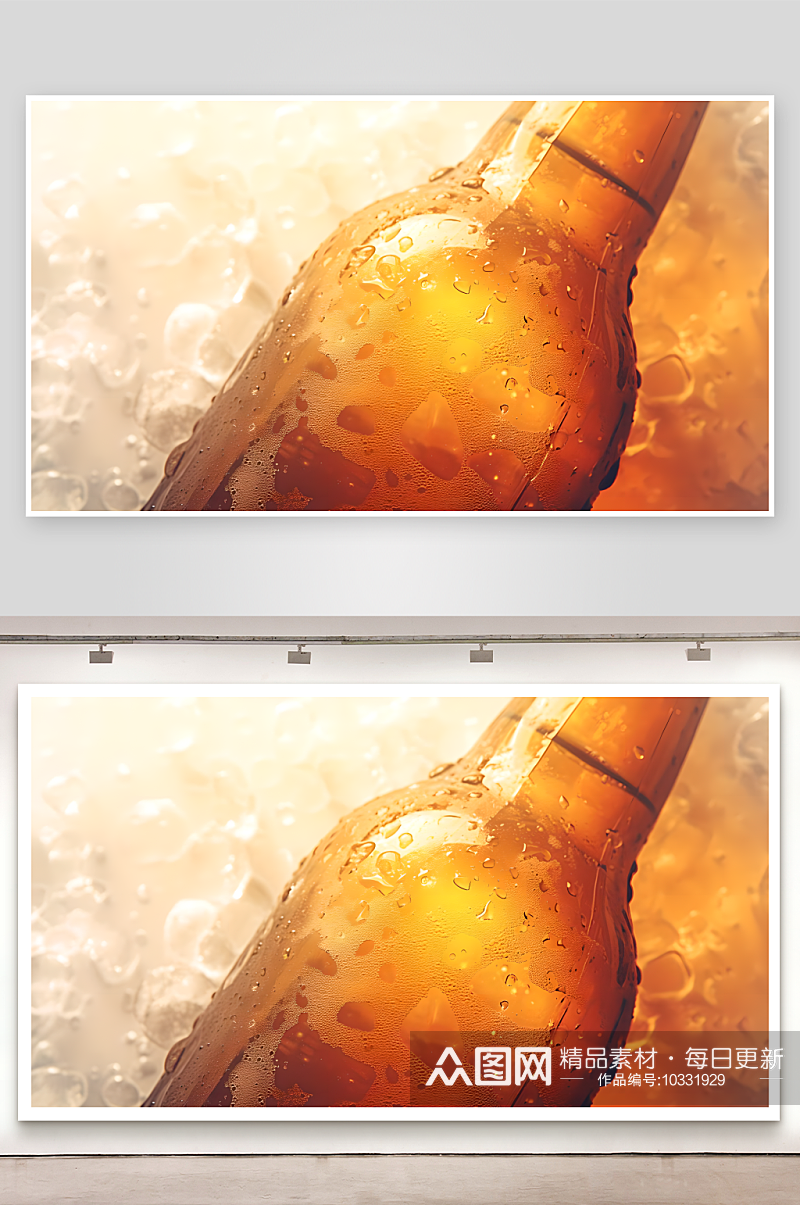 夏日冷饮冰啤酒写实图素材