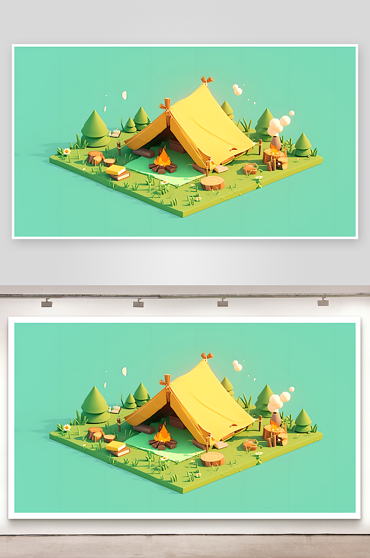 野外露营帐篷3D效果